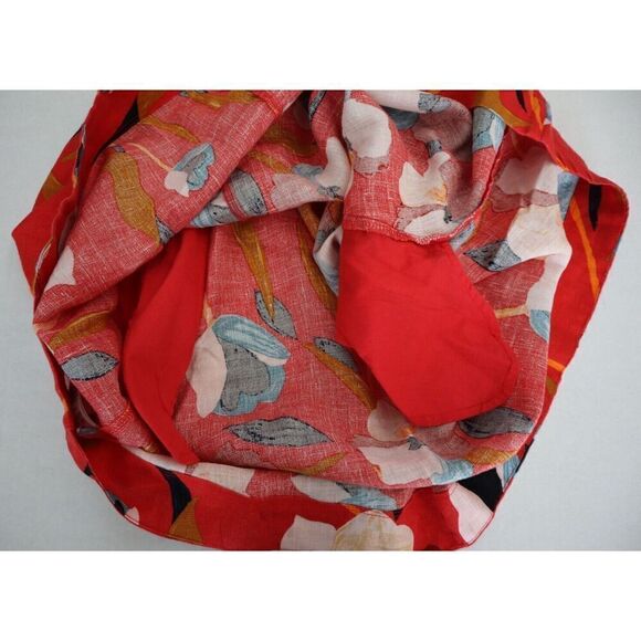 Sigrid Olsen Women's Sz XS Red Floral Sleeveless Linen Trapeze Mini Dress - Picture 8 of 14